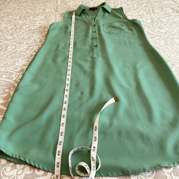 The Limited Shirt Dress Women XS Green Sleeveless Collar Preppy Classic Modest - Picture 7 of 12